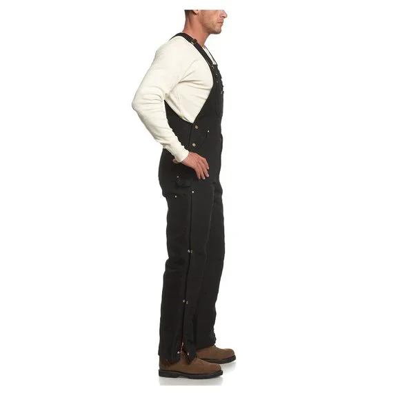 NWT Carhartt Men Quilt Lined Zip 2 Knee Bib Overalls Black $180 42x32 R03 CC082